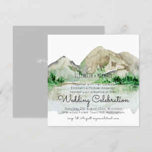 Invitations de mariage pour l'aquarelle de Mountai