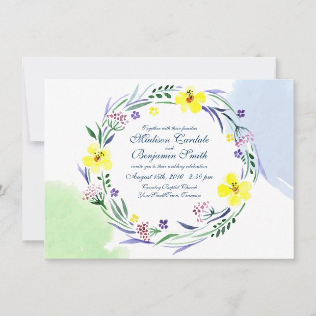 Invitations de mariage pour le jardin de printemps (Devant)