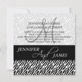 Invitations de mariage pour le modèle de zèbre noi