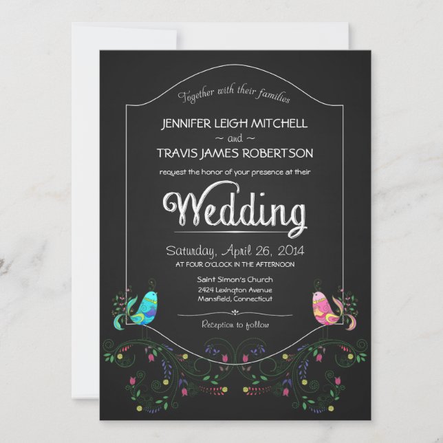 Invitations de mariage pour les amoureux du tablea (Devant)