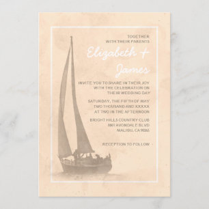 Invitations de mariage pour les bateaux élégants