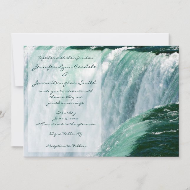 Invitations de mariage pour les cascades de Niagar (Devant)