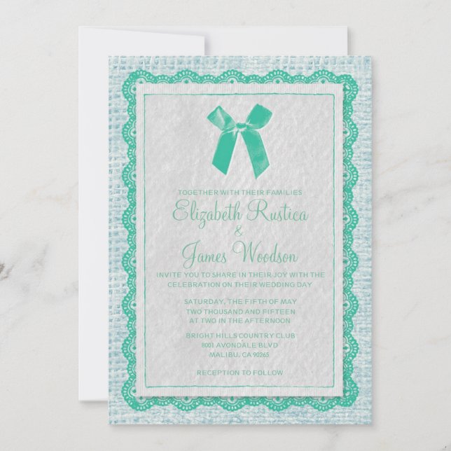 Invitations de mariage pour les champions bleu et  (Devant)