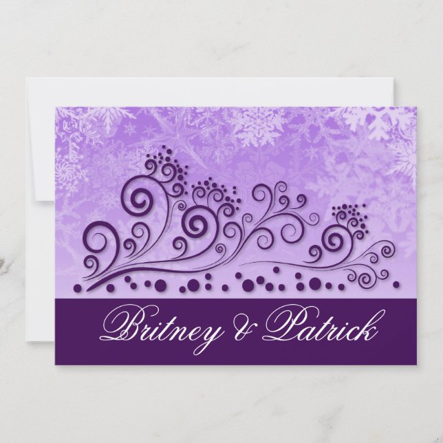 Invitations de mariage pour les flambeaux de neige (Devant)