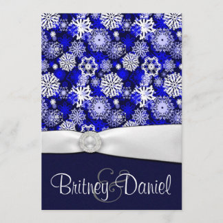 Invitations de mariage pour les flocs de neige ble