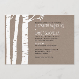 Invitations de mariage pour les oiseaux rustiques