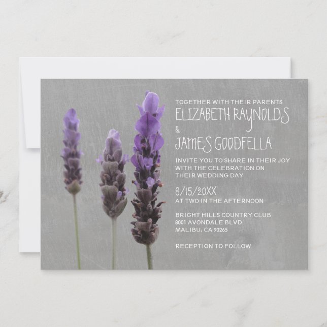 Invitations de mariage pour les prêteurs (Devant)