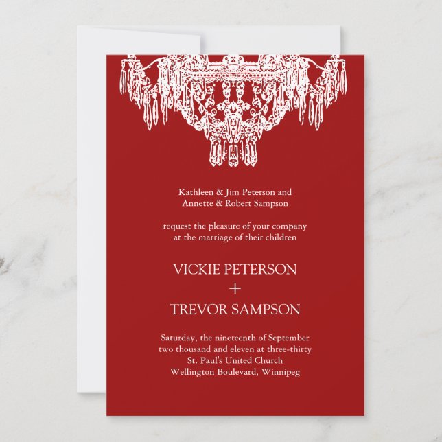 Invitations de mariage pour lustre classique (Devant)