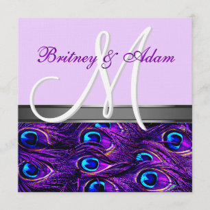 Invitations de mariage pour marionnettes et violet