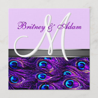 Invitations de mariage pour marionnettes et violet