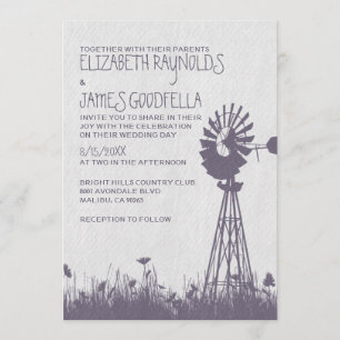 Invitations de mariage pour moulin à vent