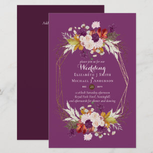 Invitations de mariage pour prune et corail BUDGET