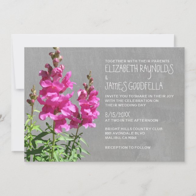 Invitations de mariage pour un escargot (Devant)