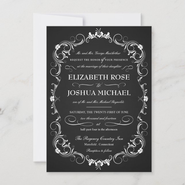 Invitations de mariage pour une typographie sophis (Devant)