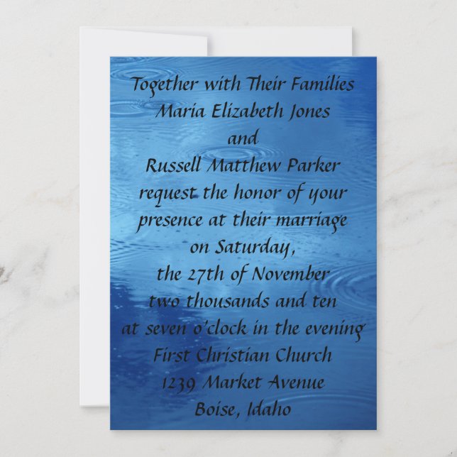 Invitations de mariage Raindrops (Devant)