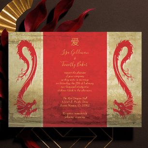 Invitations de mariage Red Dragon