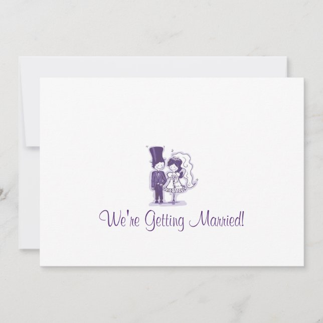 Invitations de mariage rétro-cursives (Devant)