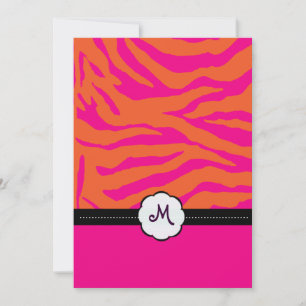 Invitations de mariage Retro/Monogramme/Zebra
