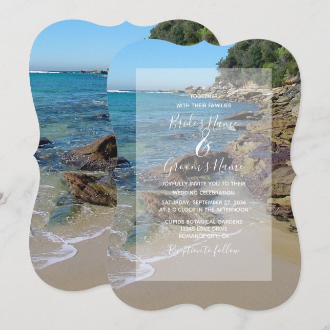 Invitations de mariage Rocky Beach (Devant / Derrière)