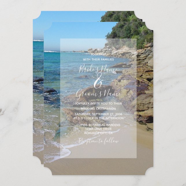 Invitations de mariage Rocky Beach (Devant / Derrière)