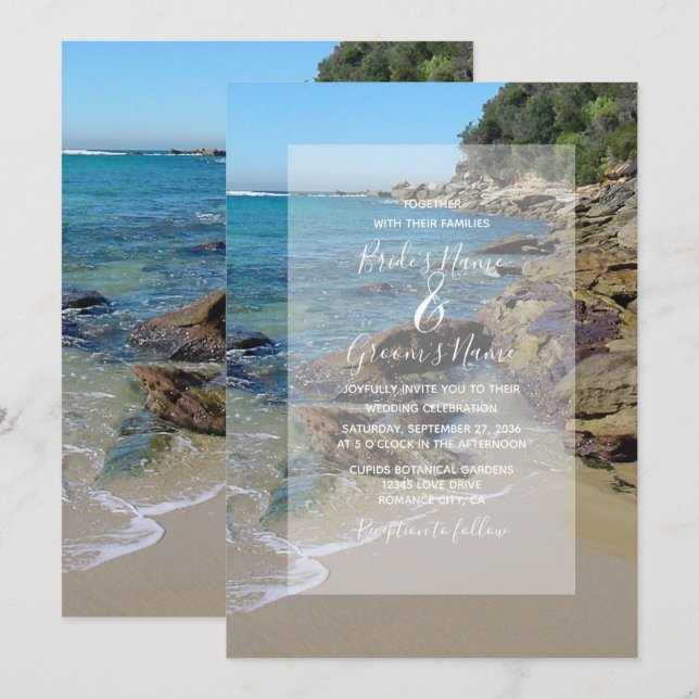 Invitations de mariage Rocky Beach (Devant / Derrière)