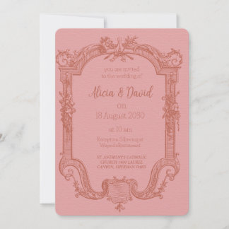 Invitations de mariage Rococo vintage