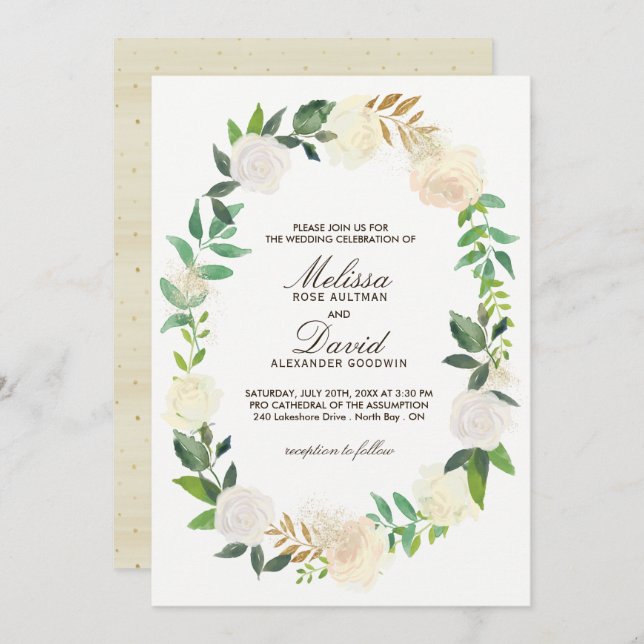 Invitations de mariage romantique en bois (Devant / Derrière)
