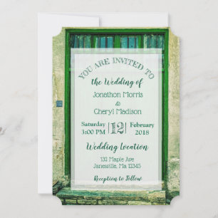 Invitations de mariage romantique verte