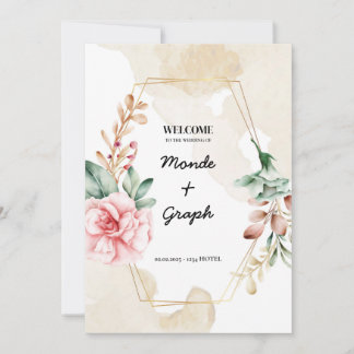 Invitations de mariage rose Art