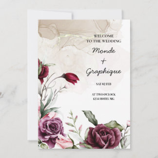 Invitations de mariage rose Art
