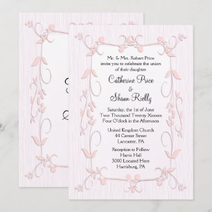 Invitations de mariage rose délicates