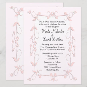 Invitations de mariage rose délicates