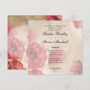 Invitations de mariage rose floral