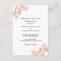 Invitations de mariage rose floral