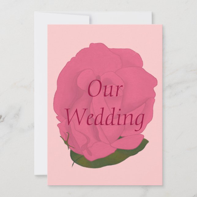 Invitations de mariage rose personnalisées (Devant)