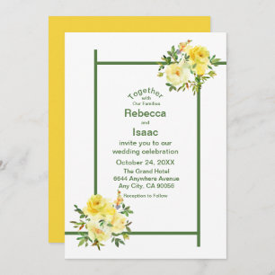 Invitations de mariage - Roses Jaunes