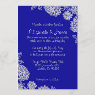 Invitations de mariage royal bleu
