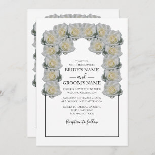 Invitations de mariage rustique blanc Roses