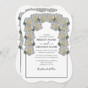 Invitations de mariage rustique blanc Roses