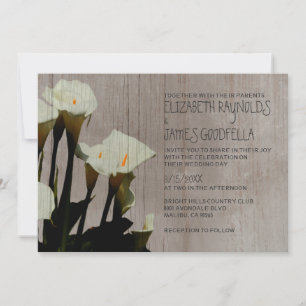 Invitations de mariage rustique Calla Lily