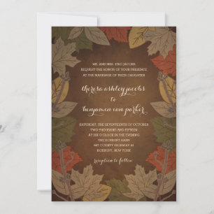 Invitations de mariage rustique d'automne