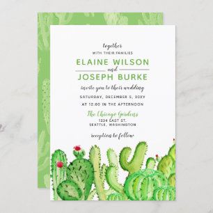 Invitations de mariage rustique de cactus