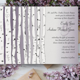 Invitations de mariage rustique de l'arbre à oisea