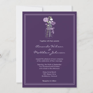 Invitations de mariage rustique de Mason Jar