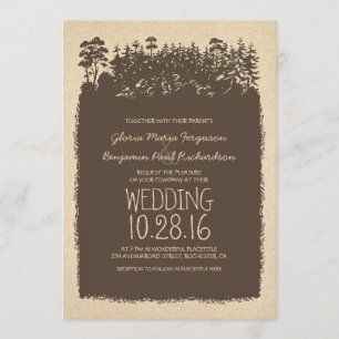 Invitations de mariage rustique de Woodland