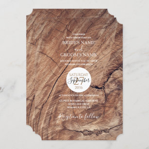 Invitations de mariage rustique en bois