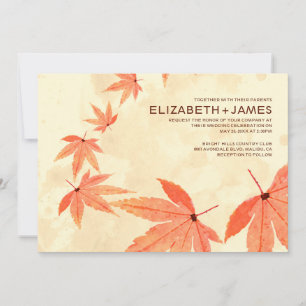 Invitations de mariage Rustique en chute Feuille