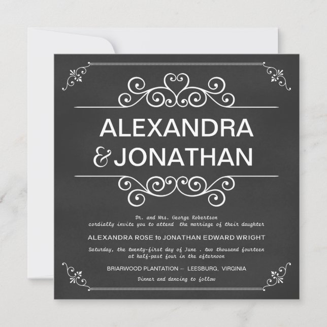 Invitations de mariage rustique et élégante (Devant)