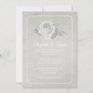 Invitations de mariage rustique et floral blanc