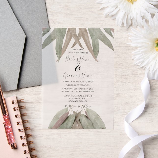 Invitations de mariage Rustique Eucalyptus feuille (Mariage)